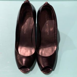 Designer wedge Leather - size 8 like new